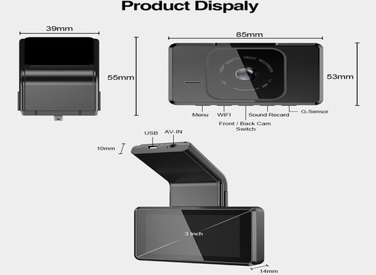 3인치 RGB USB 자동차 캠코더 FHD 1080P IPS 스크린 자동 DVR 블랙박스