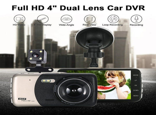 광각 차 DVR 대시 캠 1080P 4 인치 170도 IPS 터치스크린
