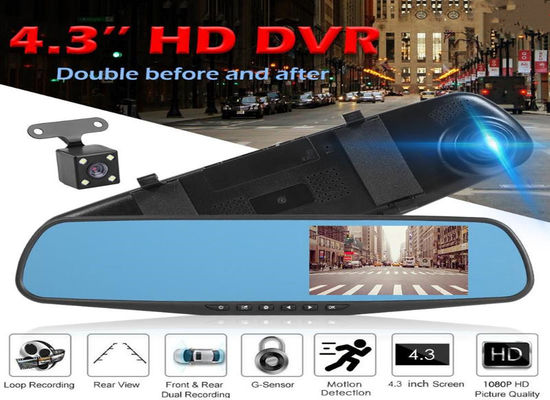 OEM 듀얼 카메라 2채널 블랙박스 DVR 블랙박스 백미러 풀 HD1080p
