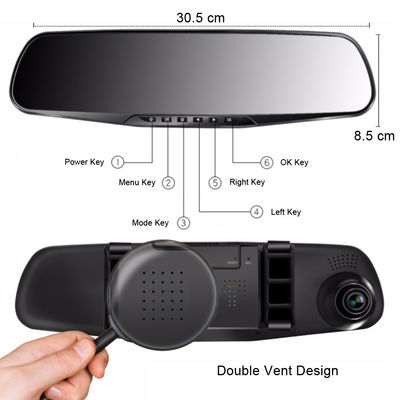 자동 블랙박스 캠 레코더 4.3인치 LCD FHD 1080p 전면 및 후면 DVR GC1054 센서
