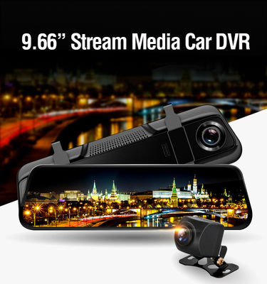 흐르는 매체 자동 영상 돌진 캠 기록병 DVR 9.66 인치 FHD 터치스크린 뒷 전망