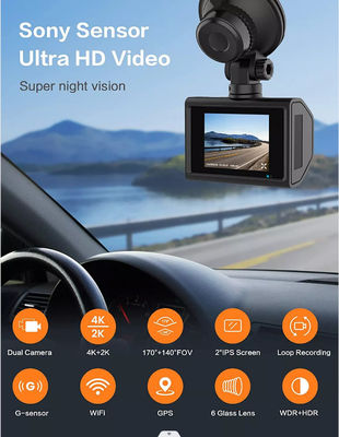 차량 보안 대시보드 Gps 추적 대시 캠 백미러 4K IMX335 NTK96670