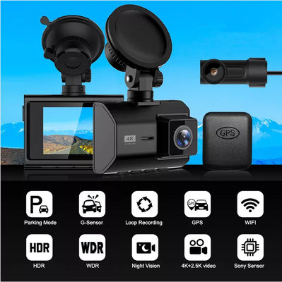 4K 2K WDR 대시 캠 와이파이 GPS 로거 듀얼 렌즈 자동차 DVR Novatek96670 칩