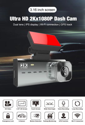 WIFI APP IPS 전체 화면 GPS 대시보드 카메라 레코더 미러 3.16인치