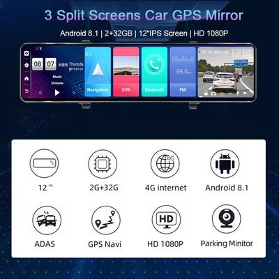 속도계 안드로이드 8.1 2G RAM 32G ROM GPS 항법을 가진 WDR 뒷 전망 대시 캠