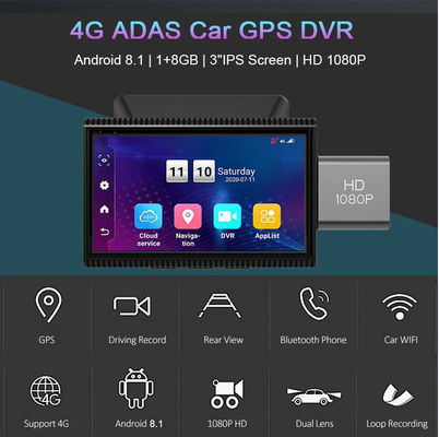 GPS 네비게이터 와이파이 원격 모니터링 비디오 녹화기에 내장된 안드로이드 IPS 4G 자동차 DVR
