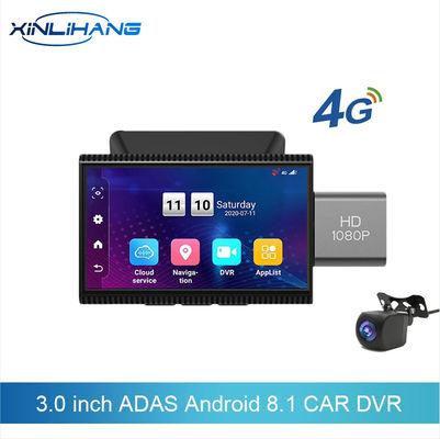 4G 3inch 인조 인간 8.1 ADAS DVR 체계 128G 24H를 가진 이중 마이크로 Dvr 돌진 캠