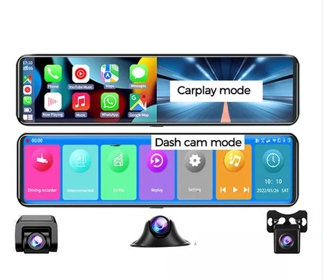 AHD1080P 안드로이드 무선 카플레이 백미러 DVR 와이파이 GPS 3 캠