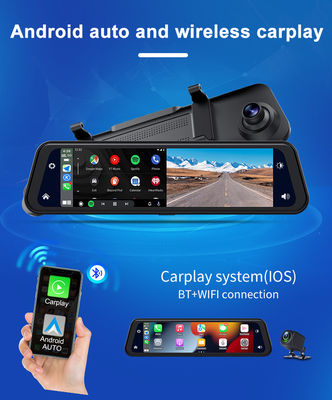 역방향 카메라 전면 2K+뒤 1080P를 갖춘 안드로이드 자동 돌진 캠 Carplay