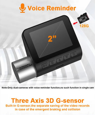 2인치 4K GPS 대시 캠 자동 운전 레코더 자동차 DVR 후면 보기