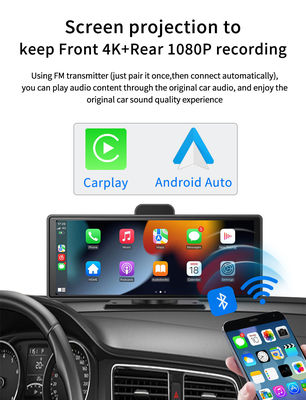 4K 안드로이드 자동 ADAS 와이파이 대시 캠 AUX FM GPS 10.26인치 자동차 DVR 카플레이